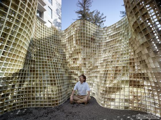 3D打印创造出水泥花朵景观亭局部-3D打印创造出水泥花朵景观亭第5张图片