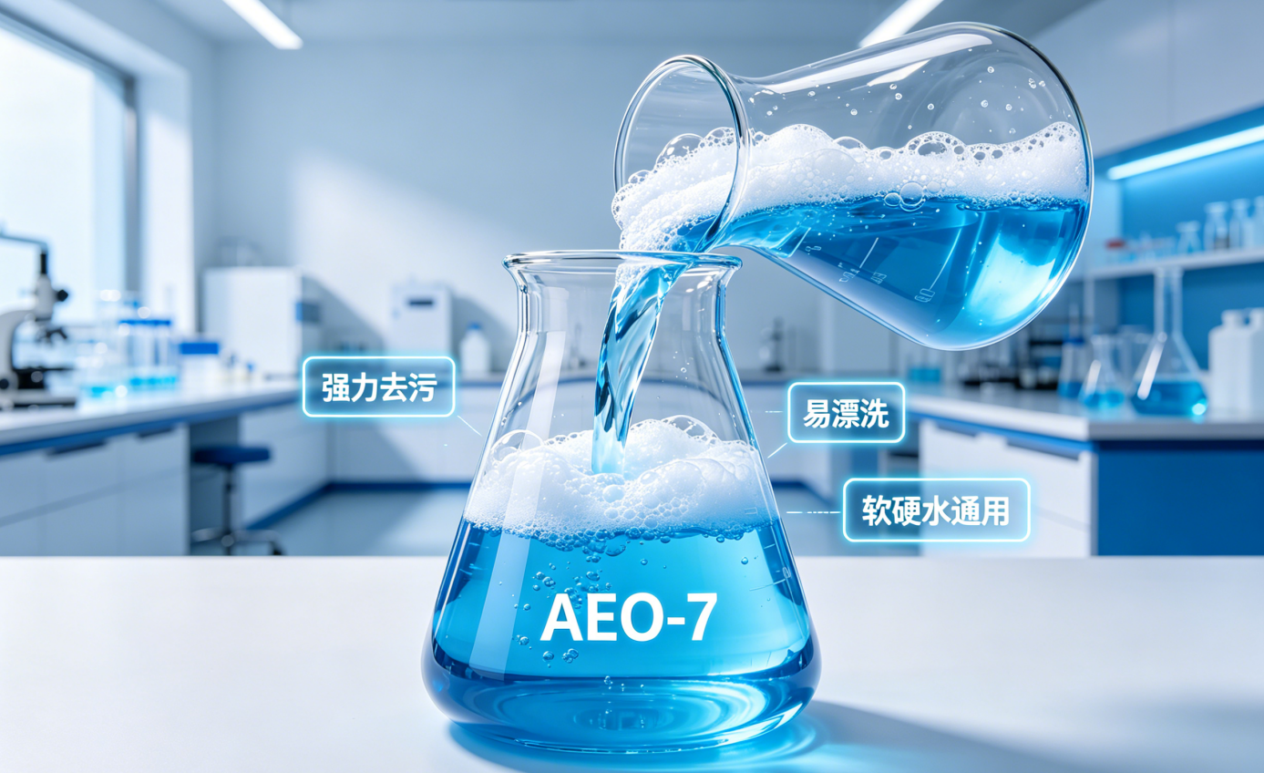 洗涤剂配方的“黄金三角”：去污、泡沫、漂洗，AEO-7一招制胜