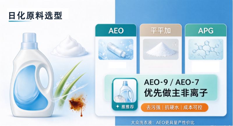 AEO、平平加、APG到底怎么选？做洗衣液、洗手液各自用哪个性价比最高